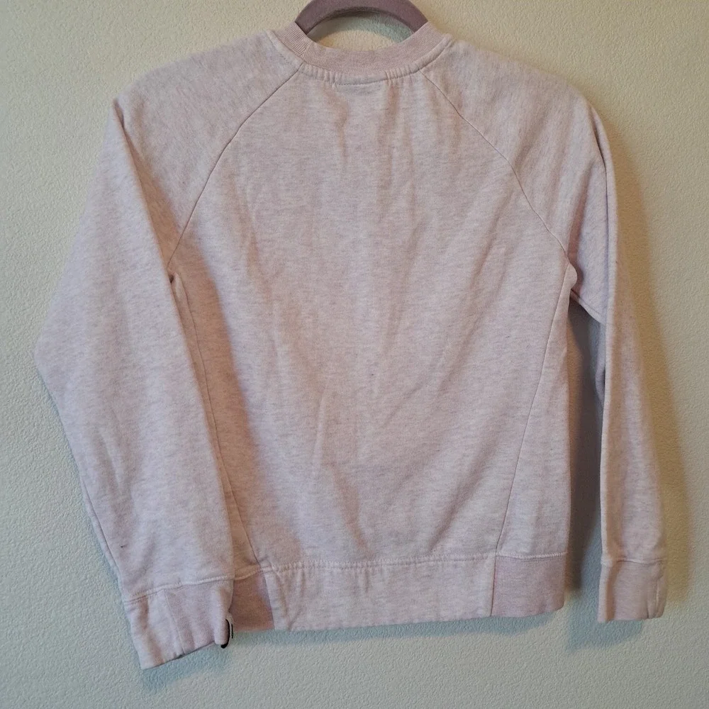 Nike Girls Sportswear Heritage Crewneck Sweatshirt Pink Heather Logo Size M